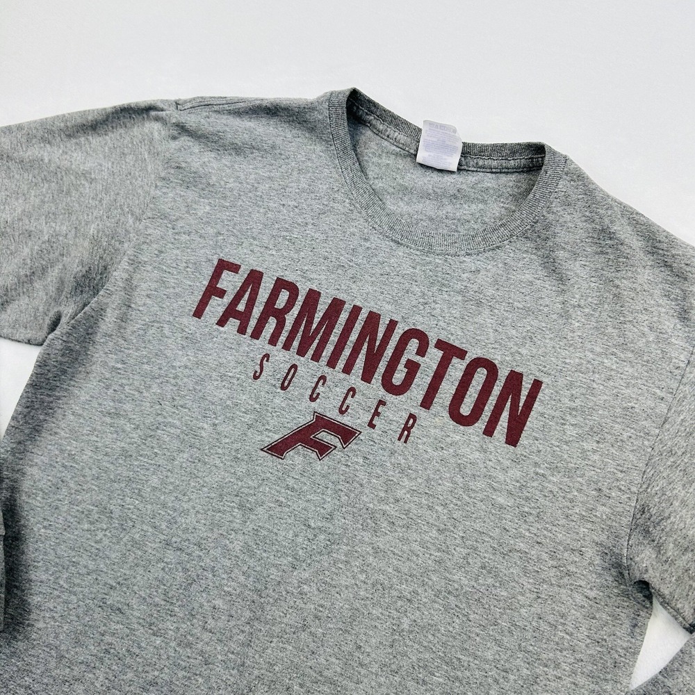 Farmington Soccer Shirt Adult Medium Gray Connecticut Long Sleeve Casual Mens - Picture 7 of 16